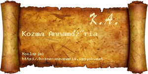 Kozma Annamária névjegykártya