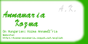 annamaria kozma business card